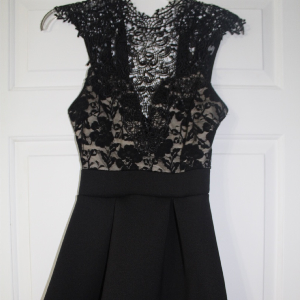 Black Flowy Lace Dress